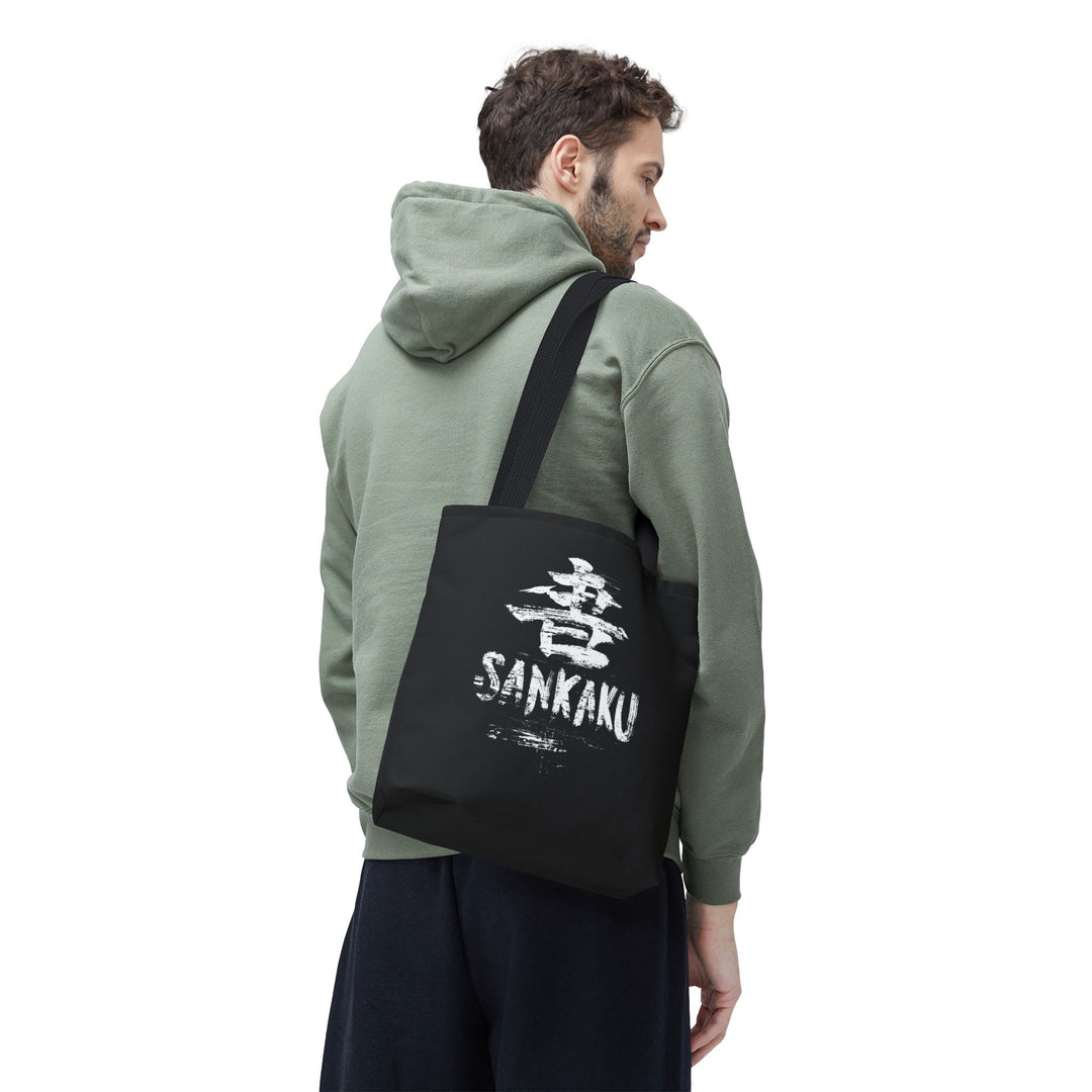 Sankaku Kanji Black Graphic Tote Bag