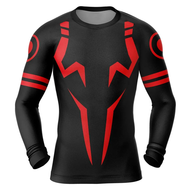 Jujutsu Kaizen inspired BJJ MMA Rashguard - Black Long Sleeve
