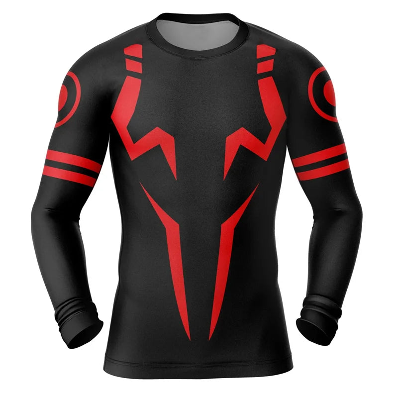 Jujutsu Kaizen inspired BJJ MMA Rashguard - Black Long Sleeve
