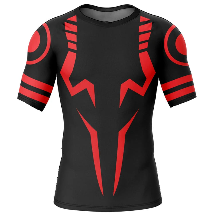 Jujutsu Kaizen inspired BJJ MMA Rashguard - Black Short Sleeve