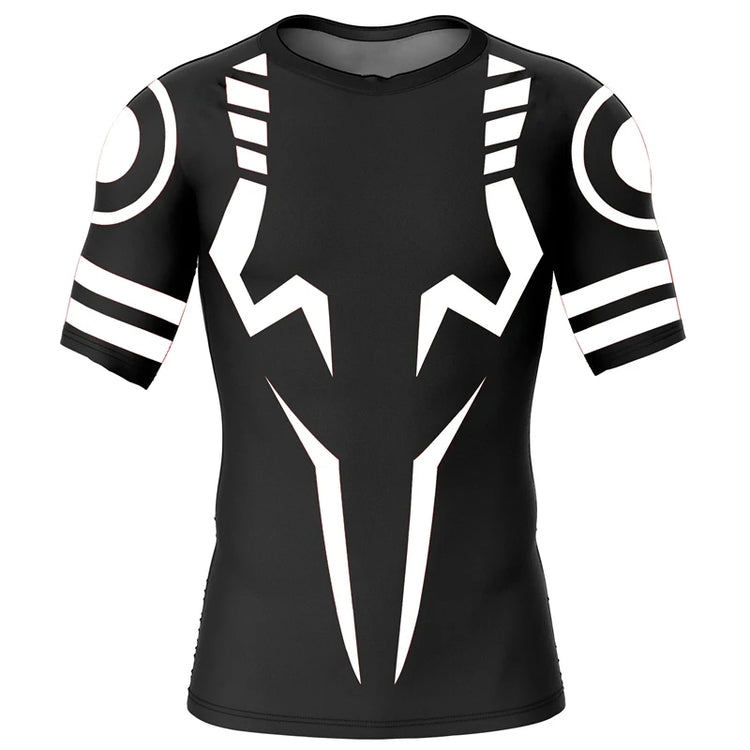 Jujutsu Kaizen inspired BJJ MMA Rashguard - White Short Sleeve