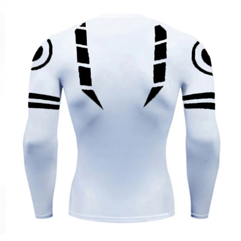 Jujutsu Kaizen inspired BJJ MMA Rashguard - White 
