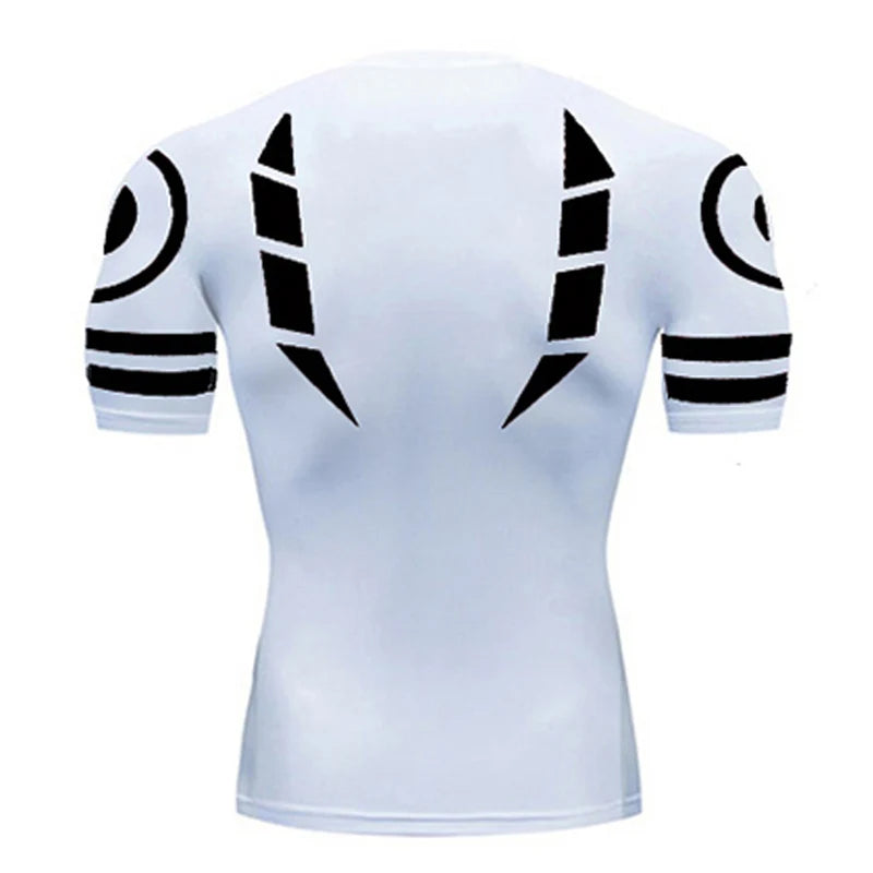 Jujutsu Kaizen inspired BJJ MMA Rashguard - White Short Sleeve