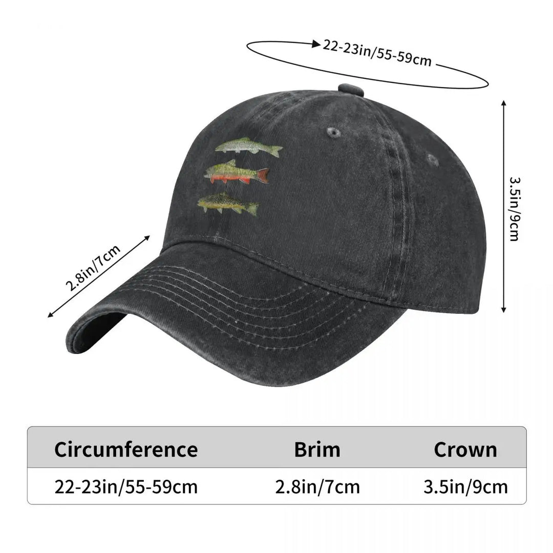 Brown Rainbow Trout Fly Fishing Cap