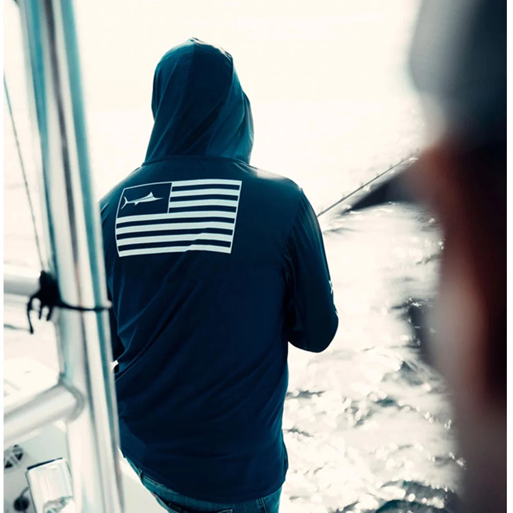 US Flag Fishing Hoodie