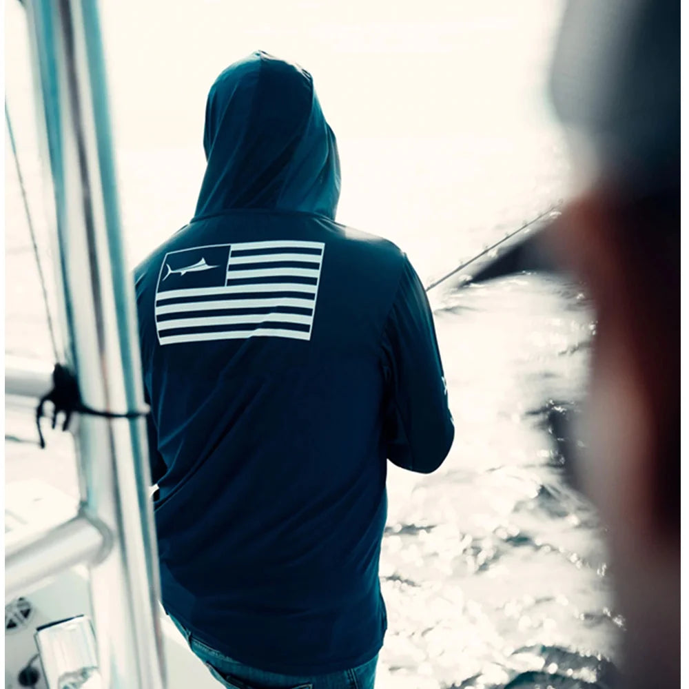 US Flag Fishing Hoodie