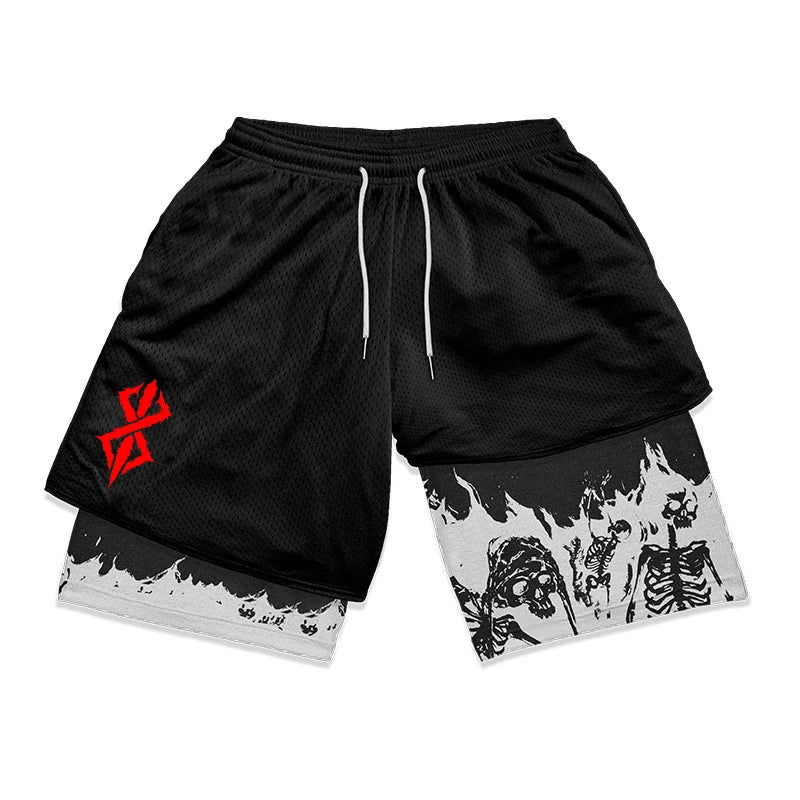 nogo jogging shorts berserk red color