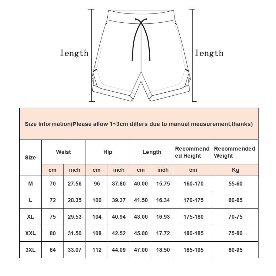 shorts size chart